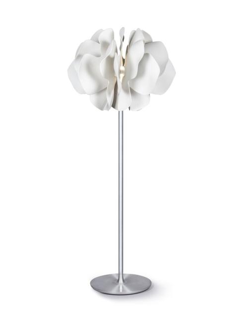 white flower floor lamp