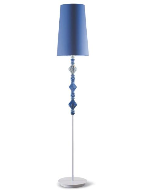 blue standing lamp