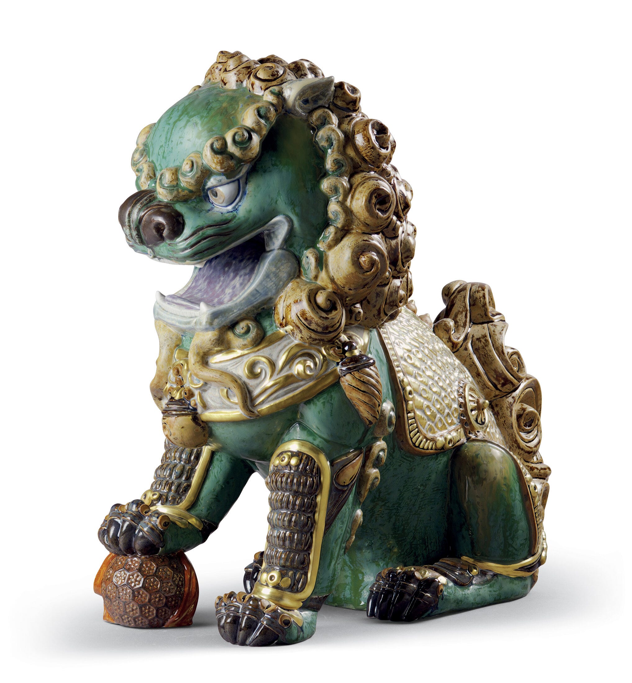 Scultura leone orientale. Verde. Edizione limitata