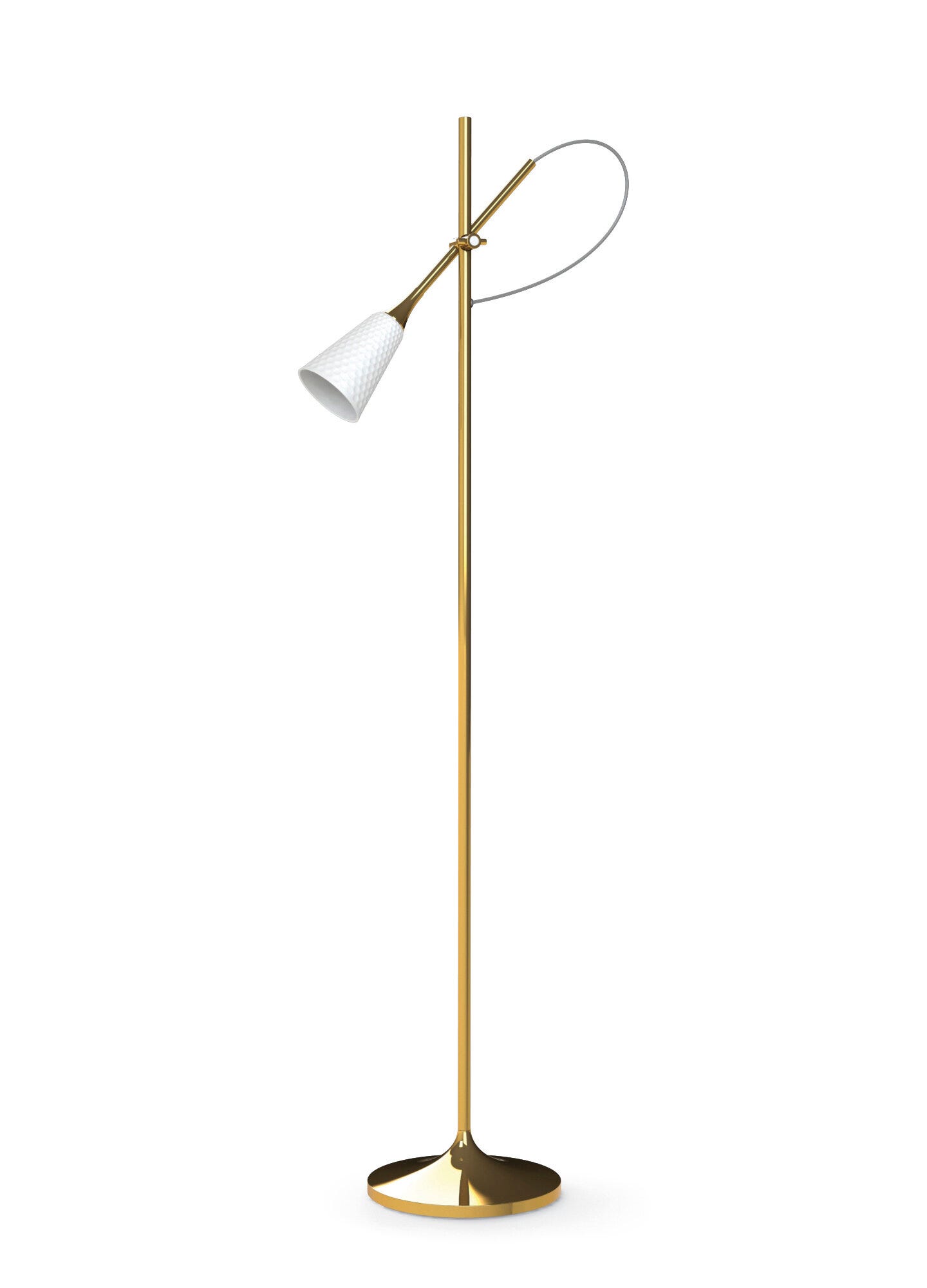 Lampada da terra di design Lorenzo finitura oro H 176cm - AVECASA