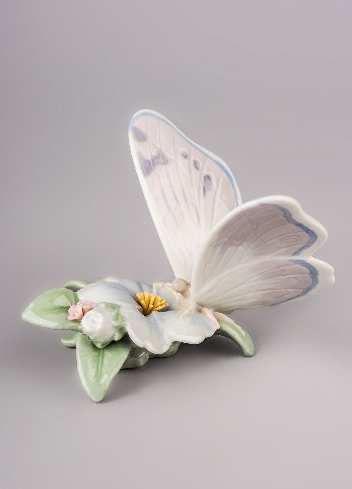 Store Vintage Lladro A Moments Rest Butterfly Fine Porcelain China BROKEN PETAL