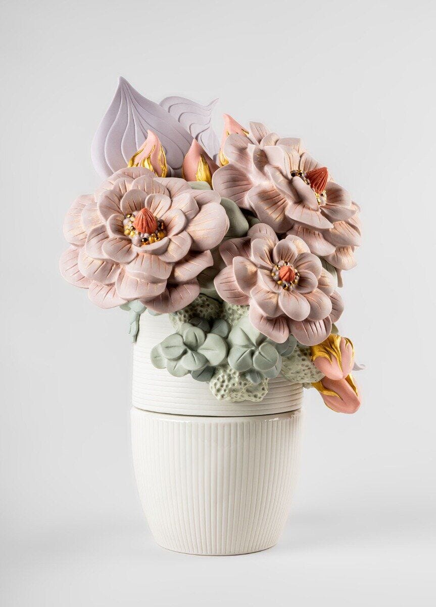 Vase with Flowers. Pink - Lladro-GB