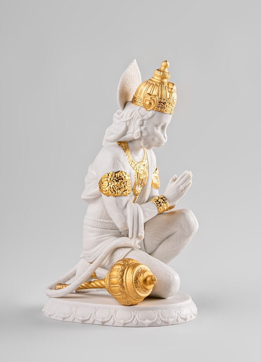 Hanuman Sculpture. Golden Luster | Lladro Official JAPAN