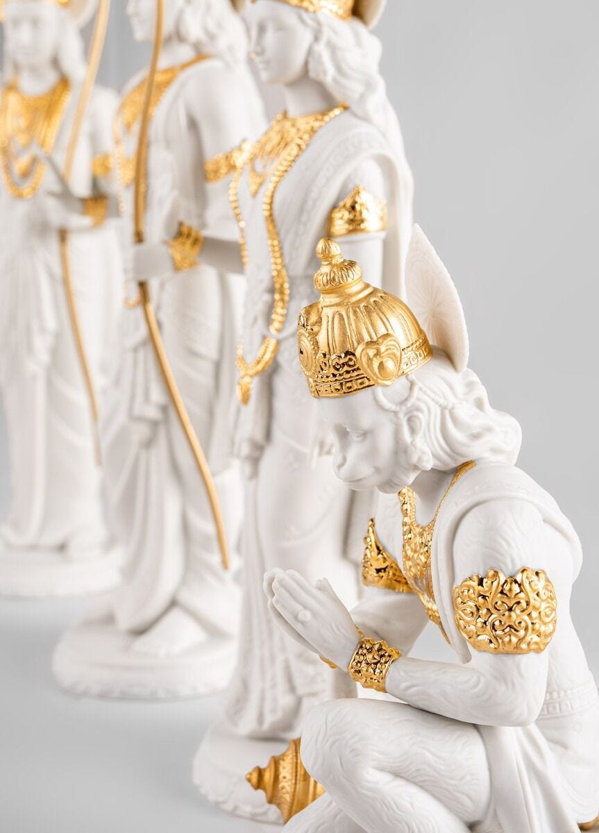 Hanuman Sculpture. Golden Luster | Lladro Official JAPAN