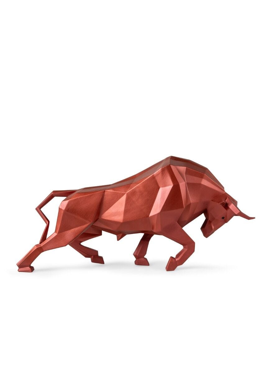 Origami ブル (Metallic Red) - Lladro-Japan