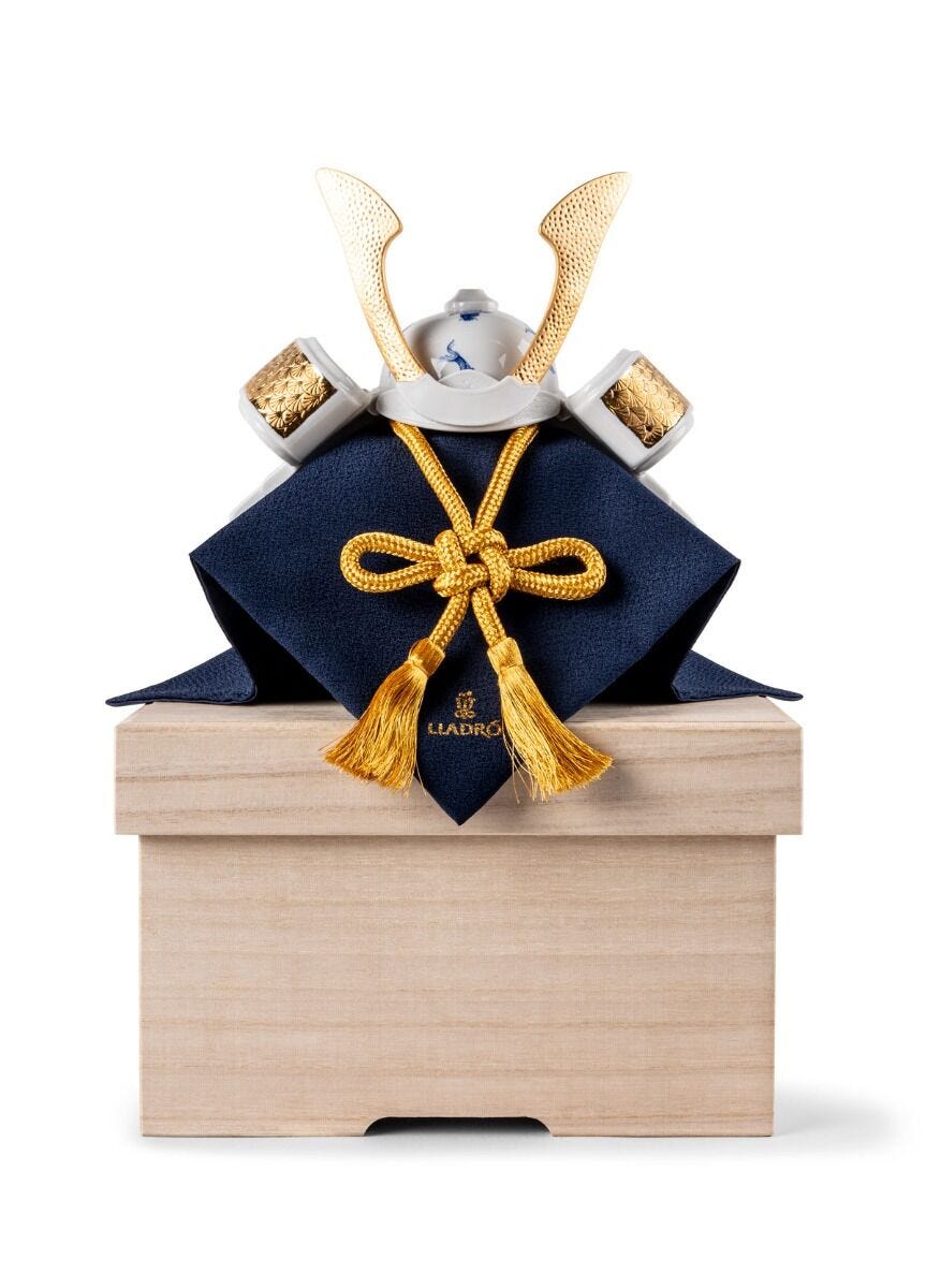 Samurai Helmet - Blue Koi Sculpture. Limited Edition | Lladró 