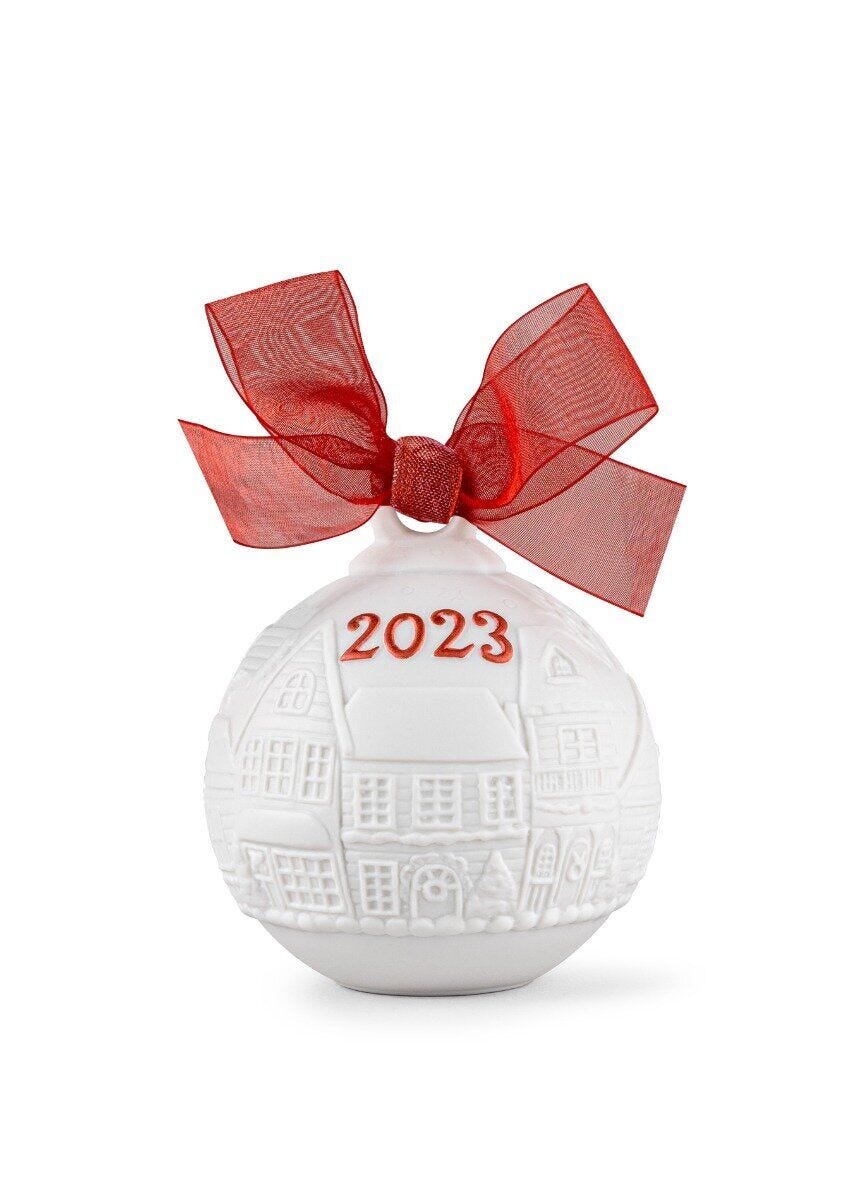 Lladro 2023 Christmas Red Deco Ball Dated Ornament