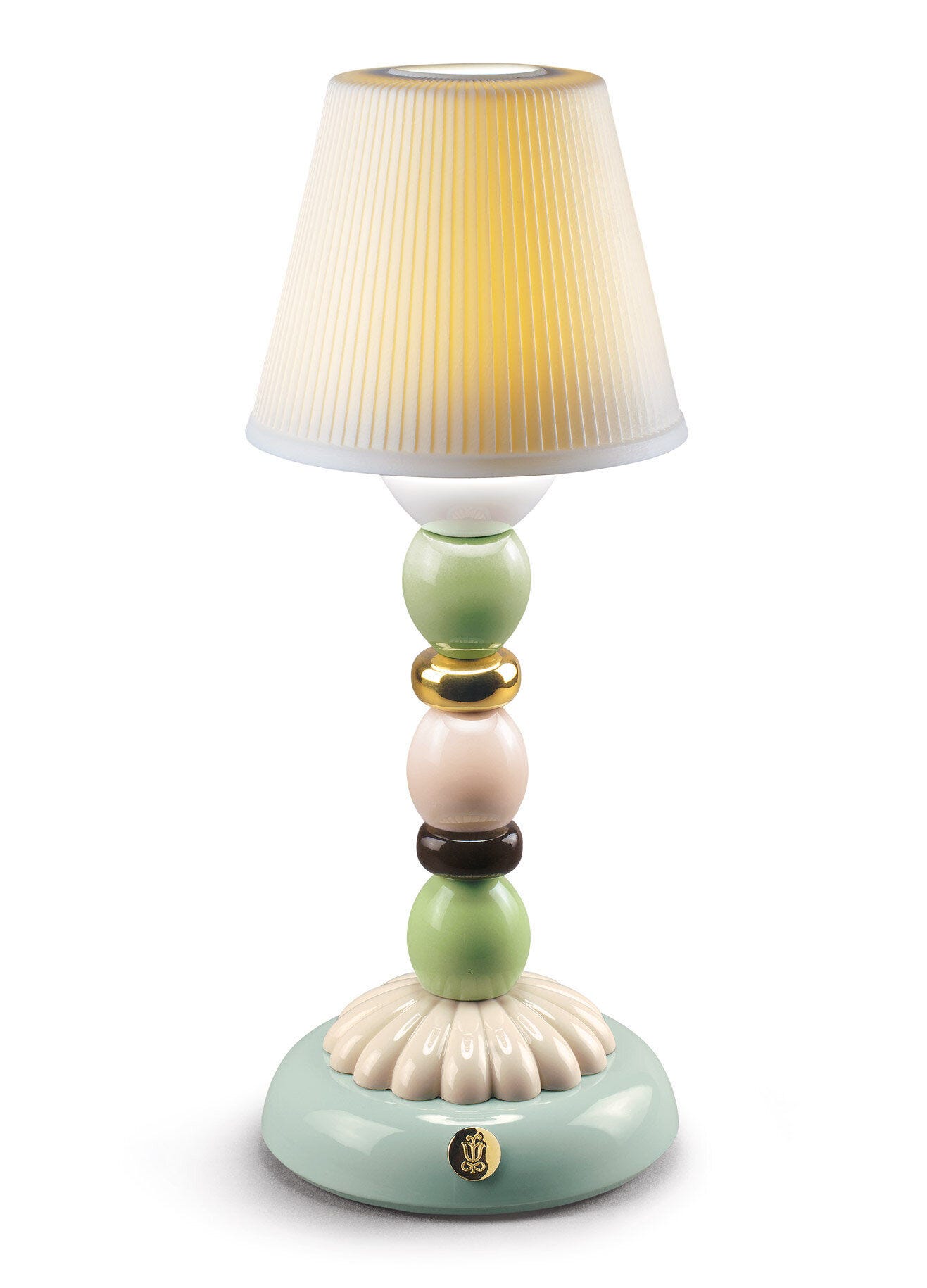 Palm Firefly Golden Fall Table Lamp. Green and Blue