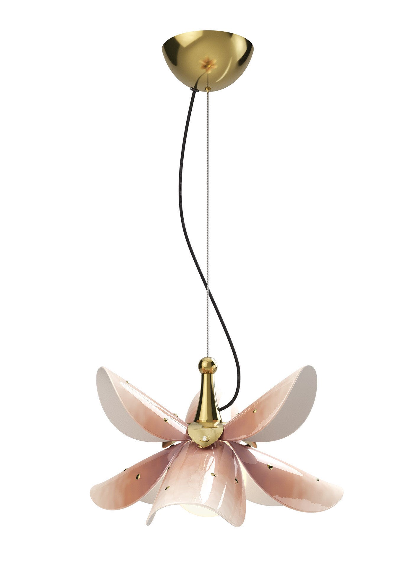 Blossom Hanging Lamp. Pink and Golden Luster. (US)