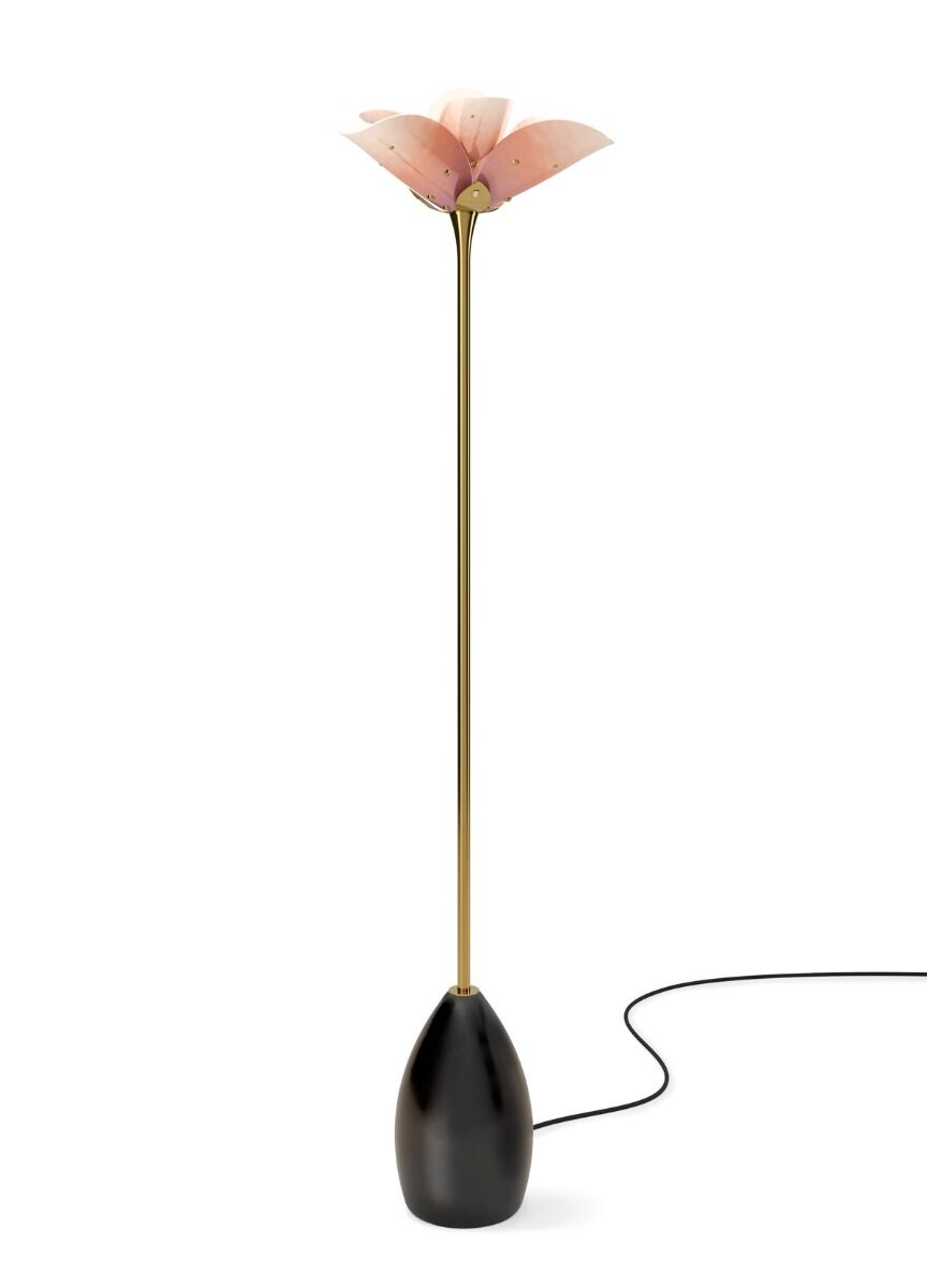 Blossom Floor Lamp. Pink and Golden Luster. (US)