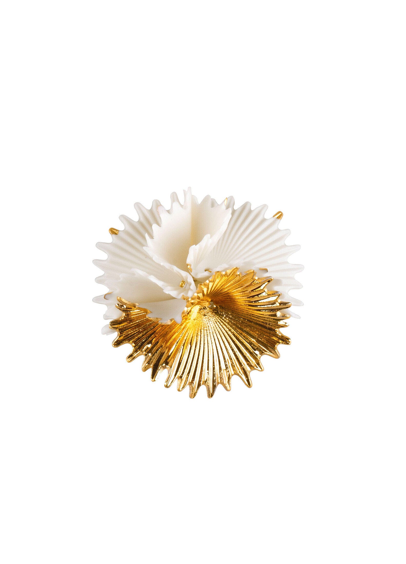 Anemone - ブローチ(White&Gold) - Lladro-Japan