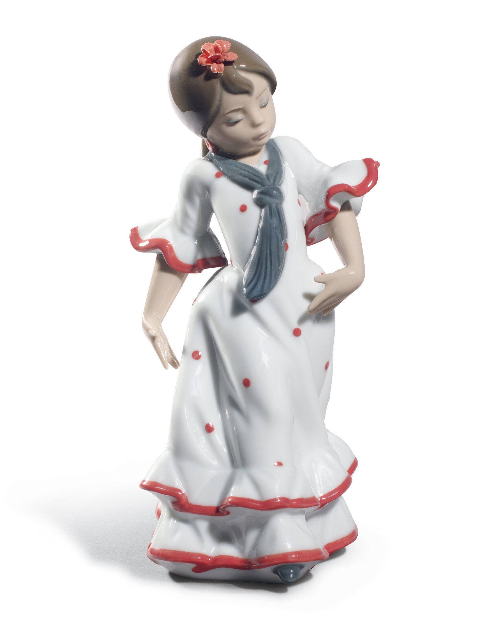 Juanita Flamenco Dancer Girl Figurine. Red - Lladro-Europe