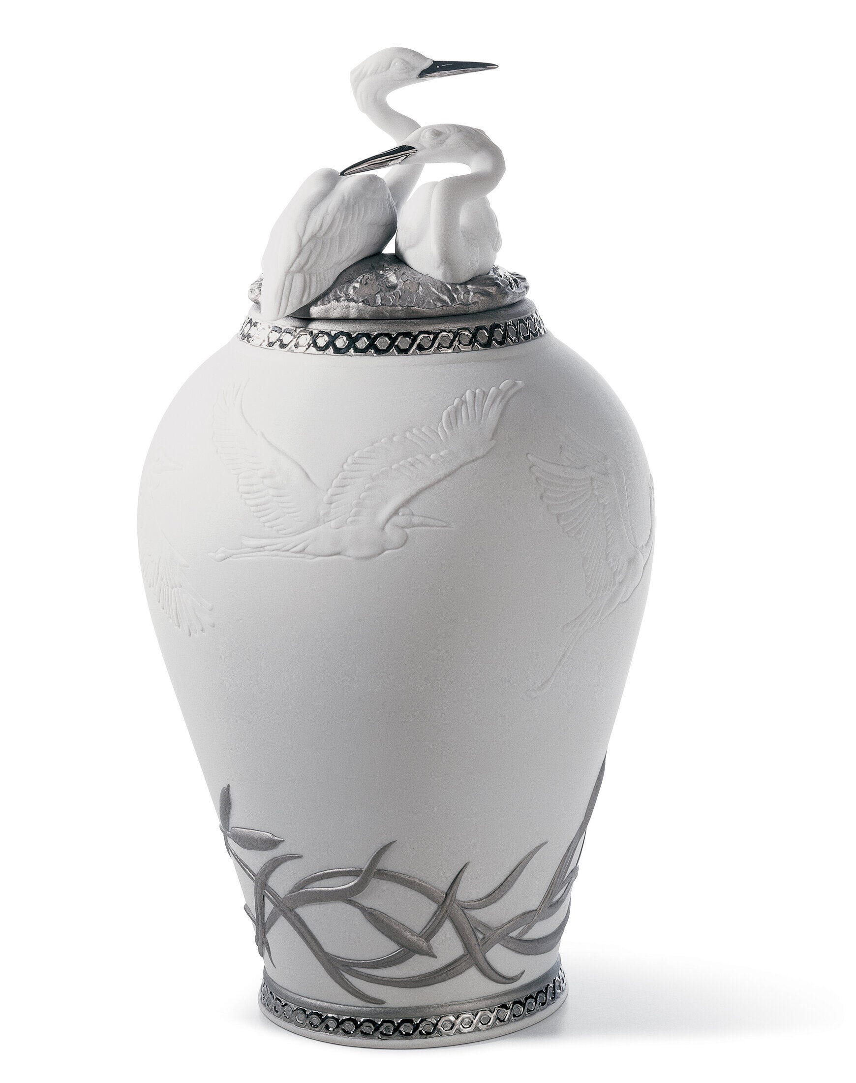 Heron's Vase II (Re-Deco/Silver) - Lladro-Japan