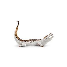 Crocodile Figurine. White and copper - Lladro-USA