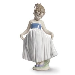 Look at My Dress Girl Figurine - Lladro-USA