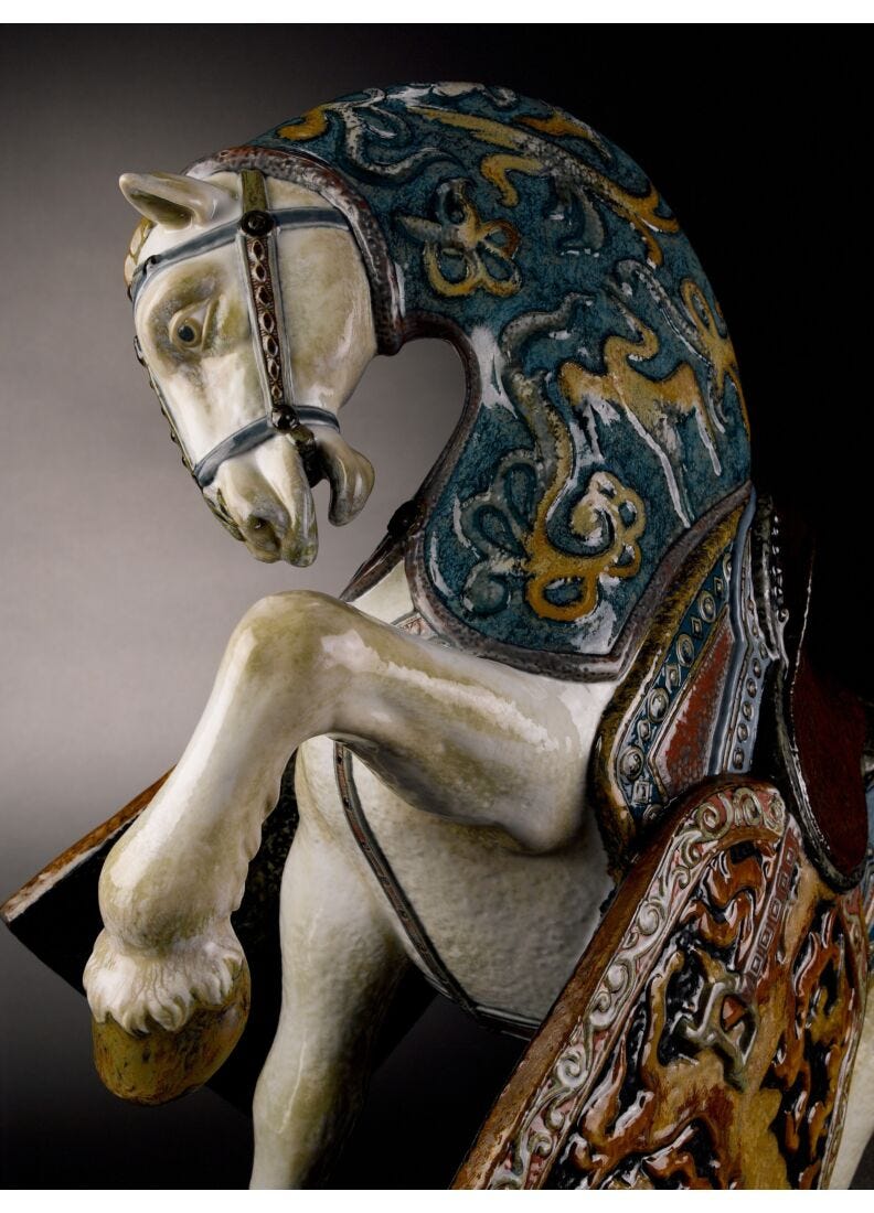 Oriental Horse Sculpture. Glazed. Limited Edition in Lladró