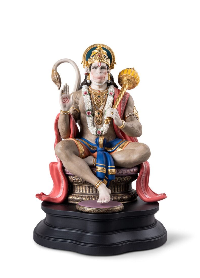 Lord Hanuman Sculpture. Limited Edition in Lladró