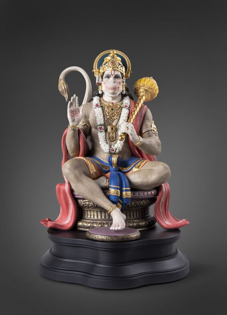 Lord Hanuman Sculpture. Limited Edition in Lladró