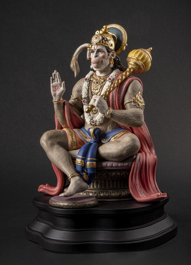 Lord Hanuman Sculpture. Limited Edition in Lladró