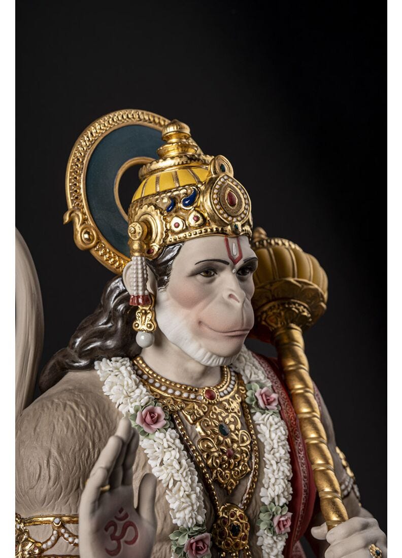 Lord Hanuman Sculpture. Limited Edition in Lladró