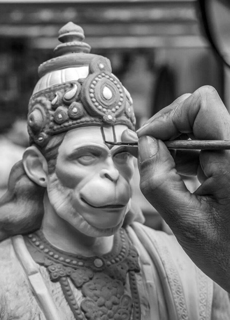 Lord Hanuman Sculpture. Limited Edition in Lladró