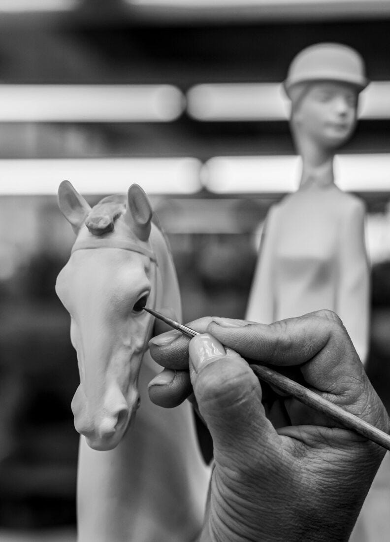 Woman on Horse Figurine in Lladró