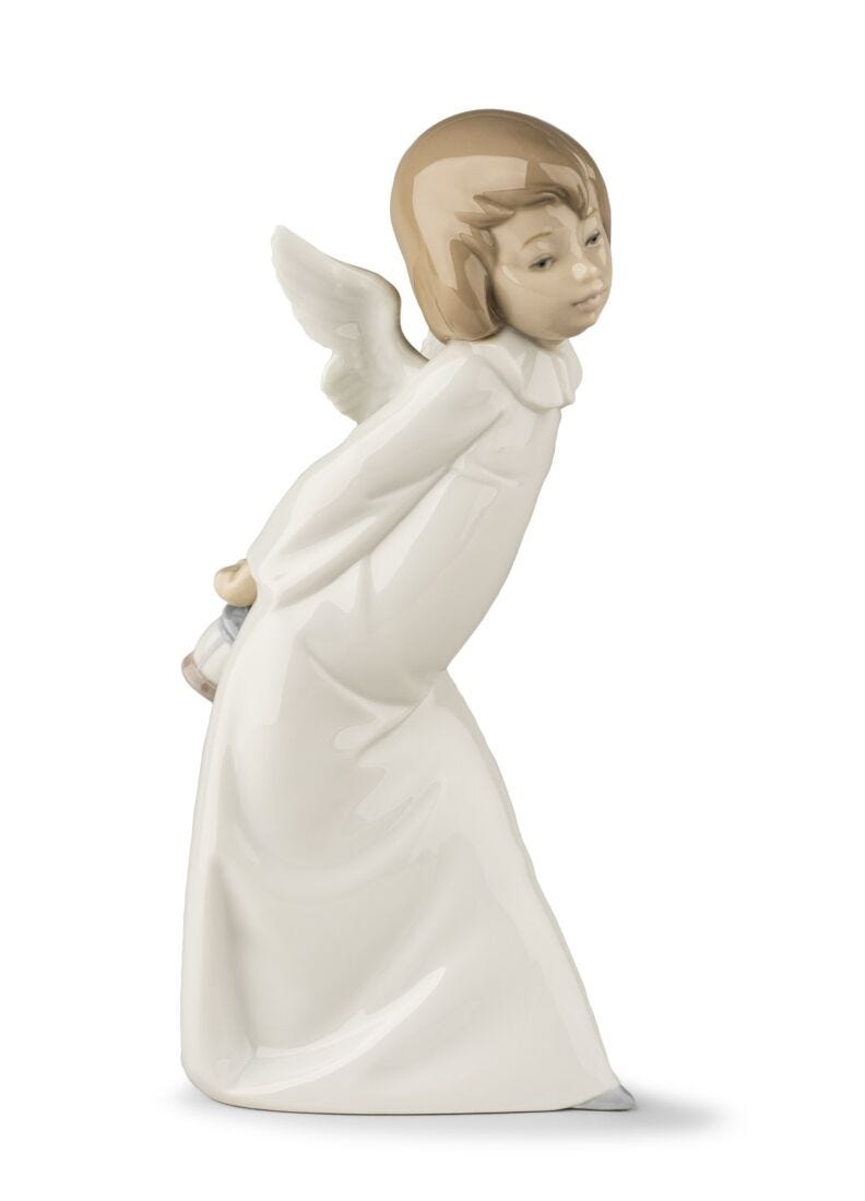 Curious Angel Figurine in Lladró