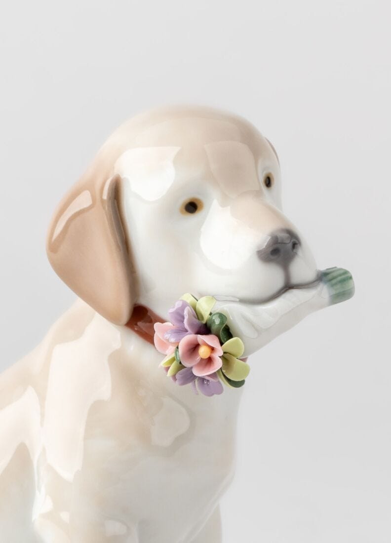 This Bouquet Is for You Dog Figurine in Lladró