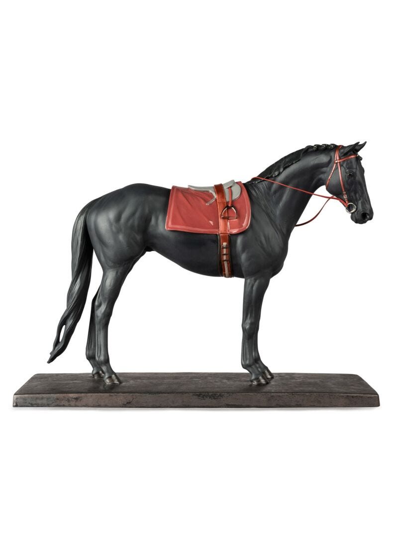 English Purebred Horse Sculpture in Lladró