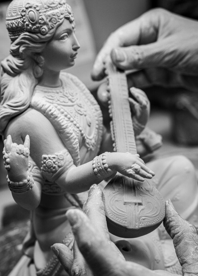 Goddess Saraswati Figurine in Lladró