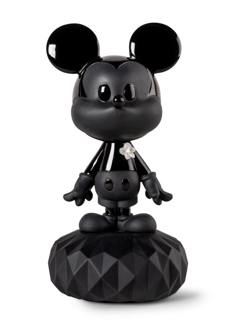 Mickey Total Black Sculpture in Lladró