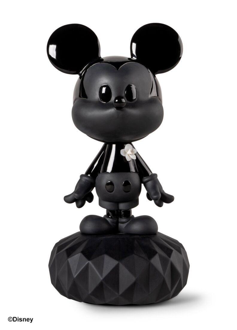 Mickey Total Black Sculpture in Lladró