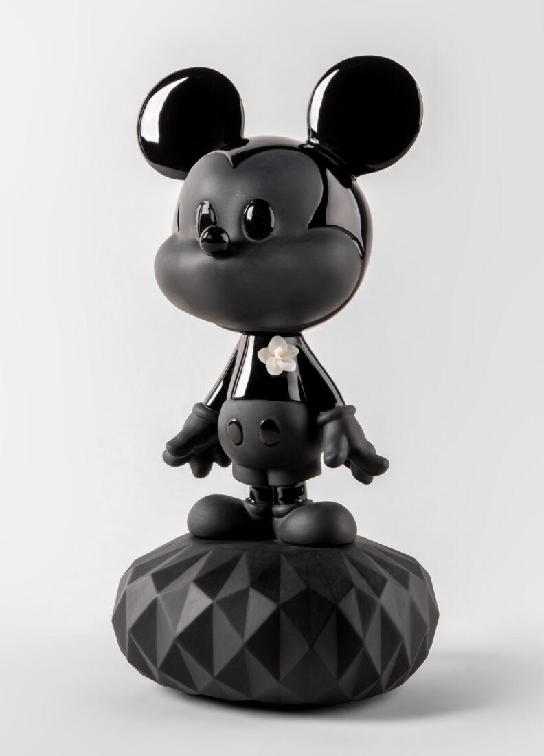 Mickey Total Black Sculpture in Lladró