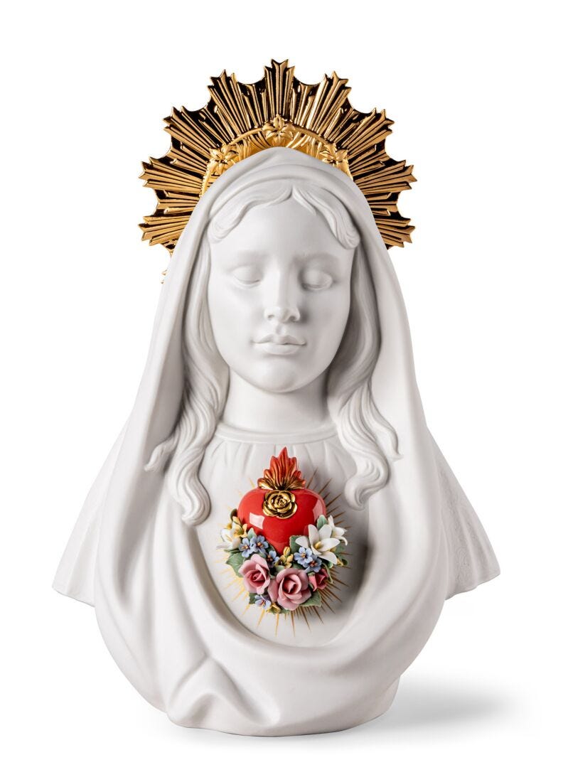 Immaculate Heart of Mary Sculpture in Lladró