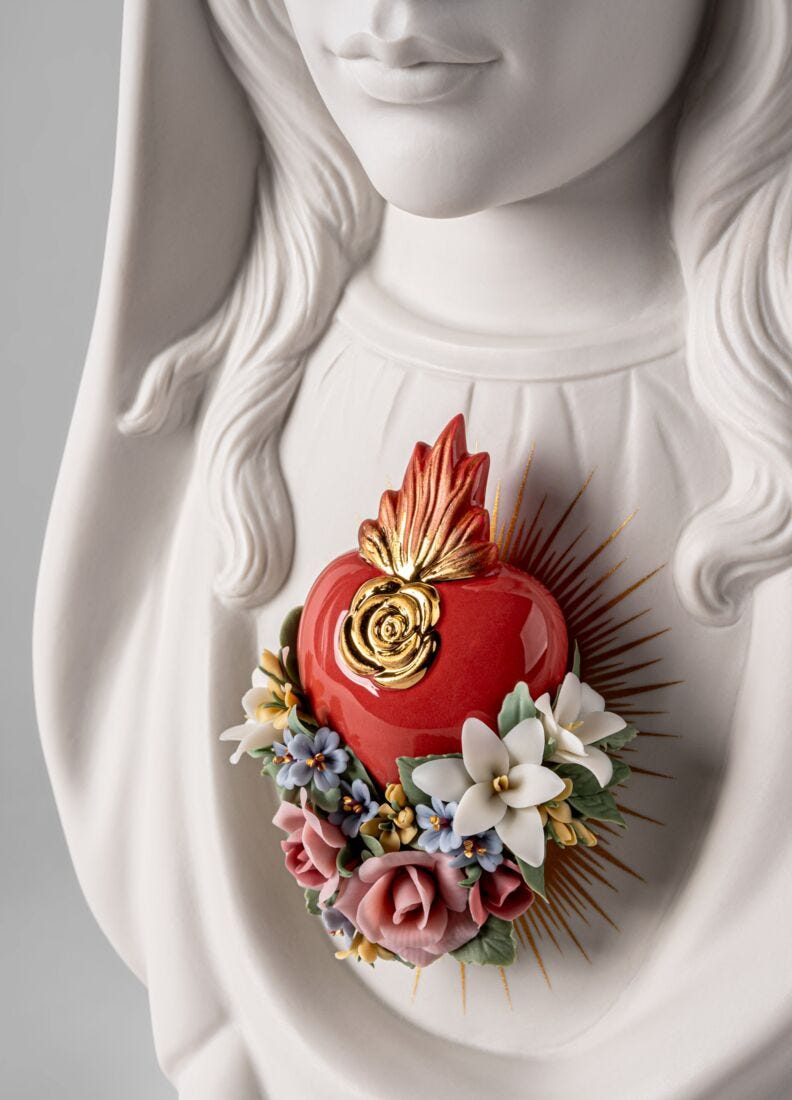 Escultura Inmaculado Corazón de María en Lladró