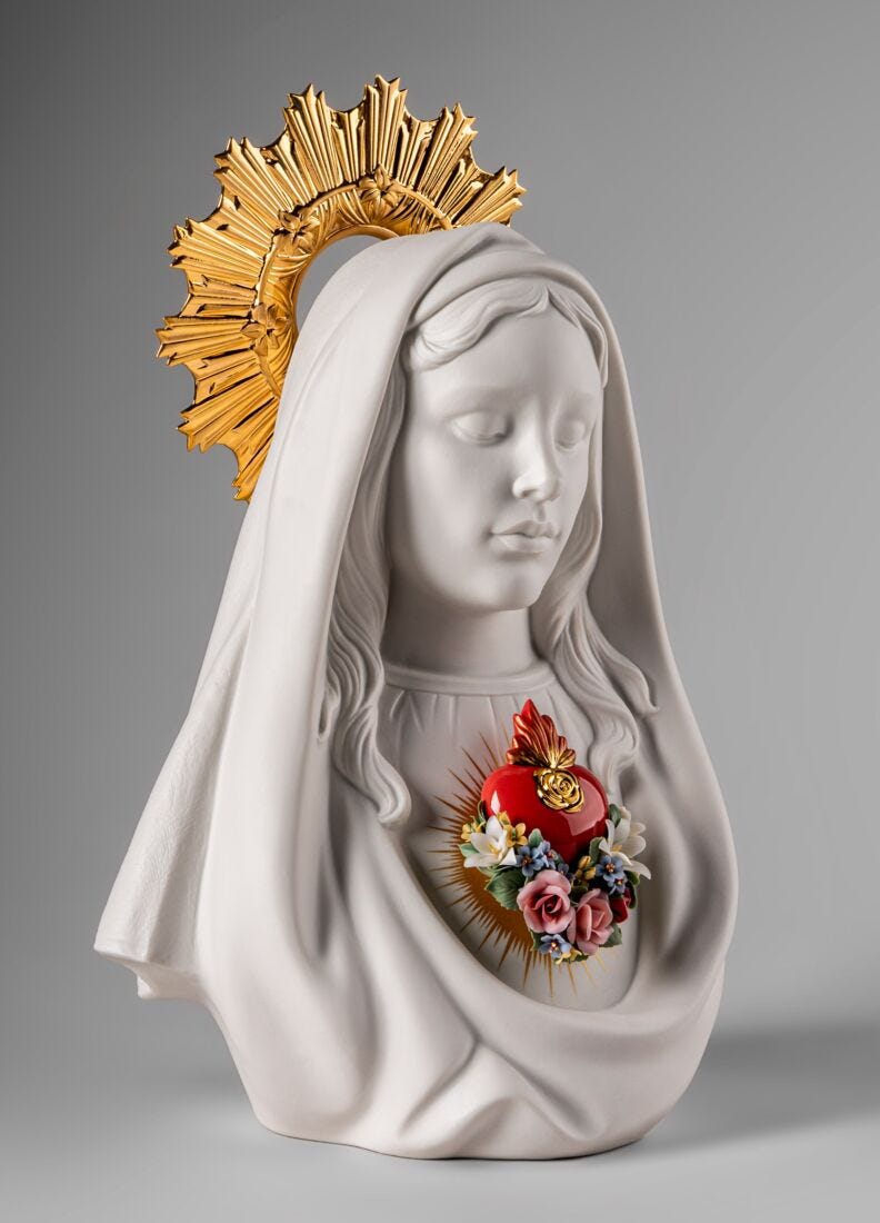 Immaculate Heart of Mary Sculpture in Lladró