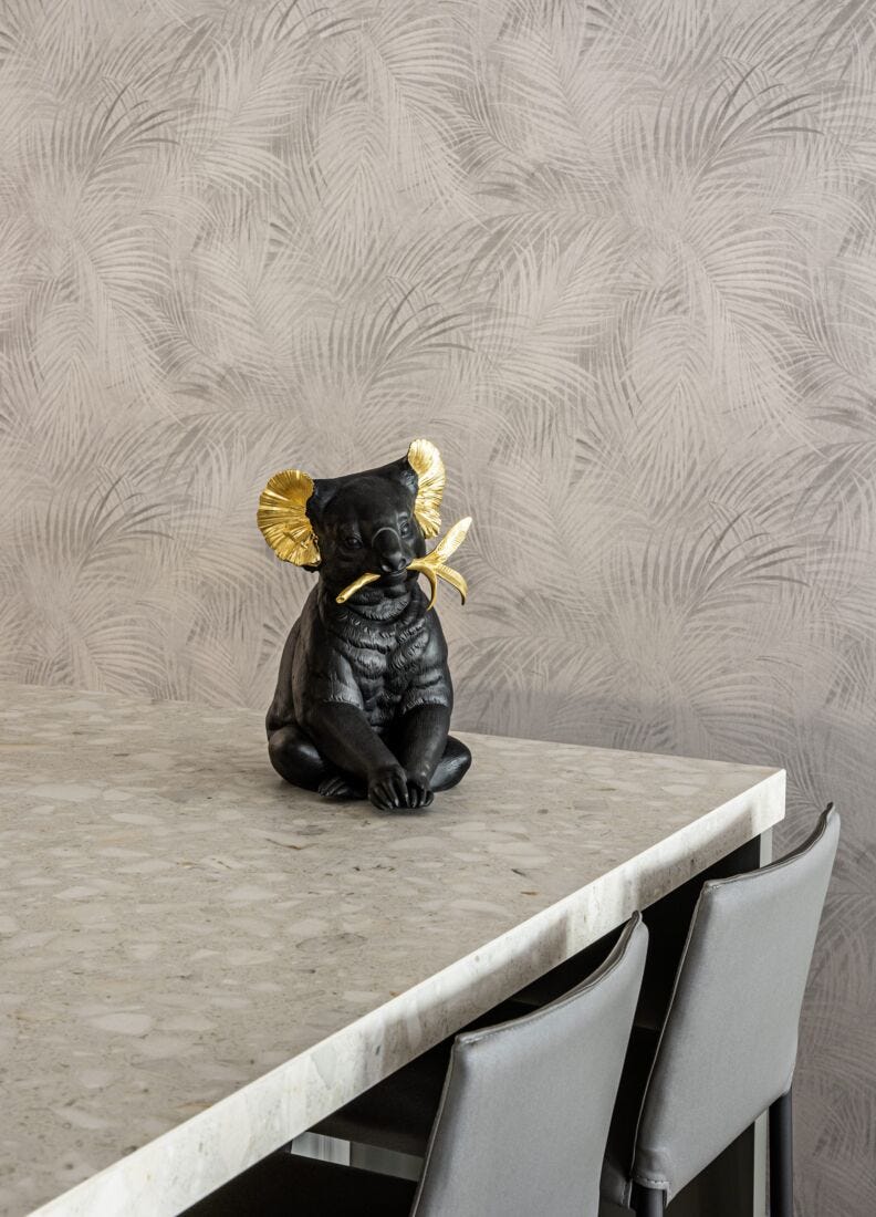 Koala Sculpture. Black-gold. Limited Edition in Lladró