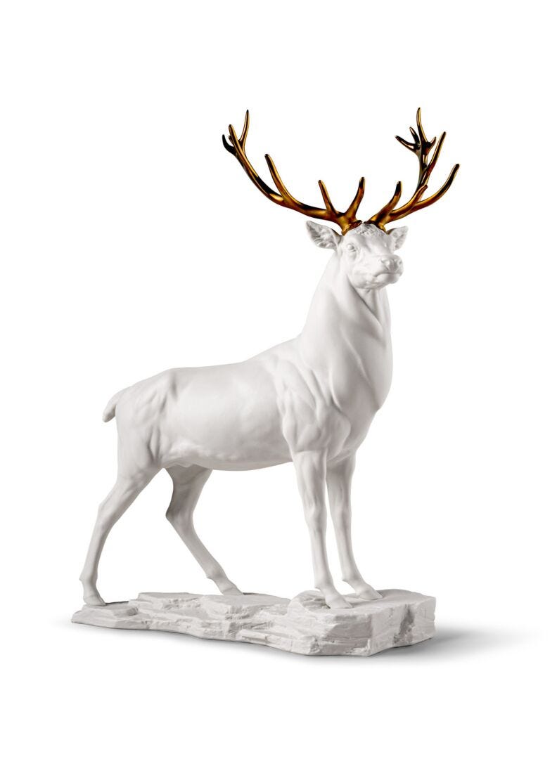 Deer Sculpture. White-copper in Lladró