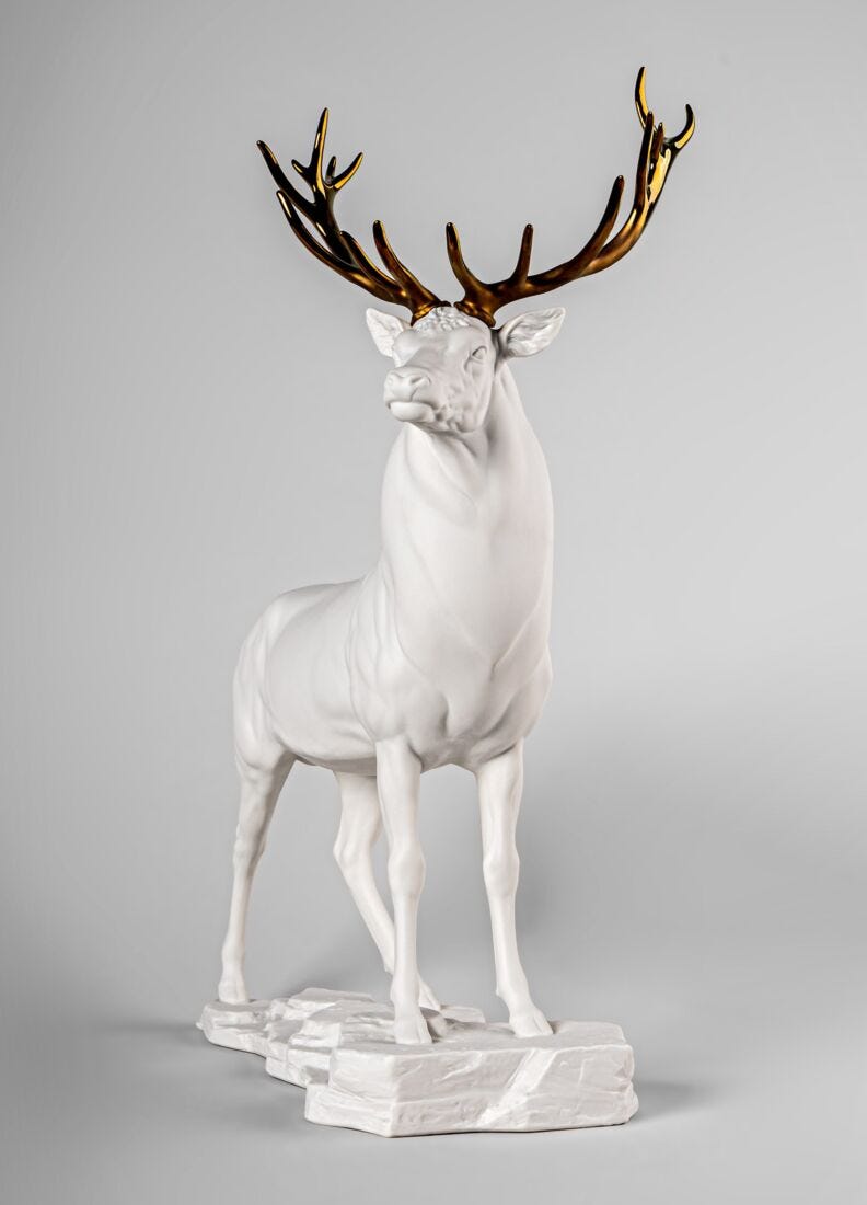 Deer Sculpture. White-copper in Lladró