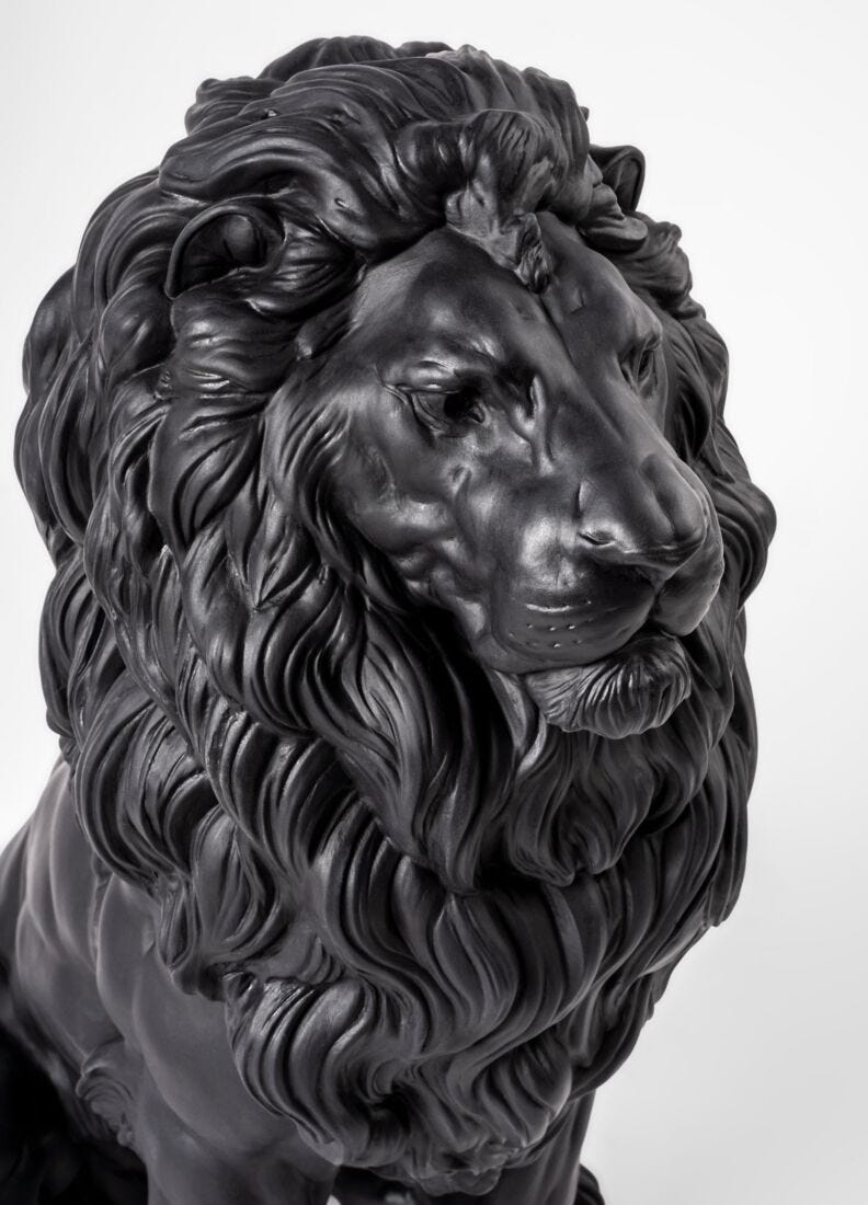 Majestic Lion Sculpture in Lladró