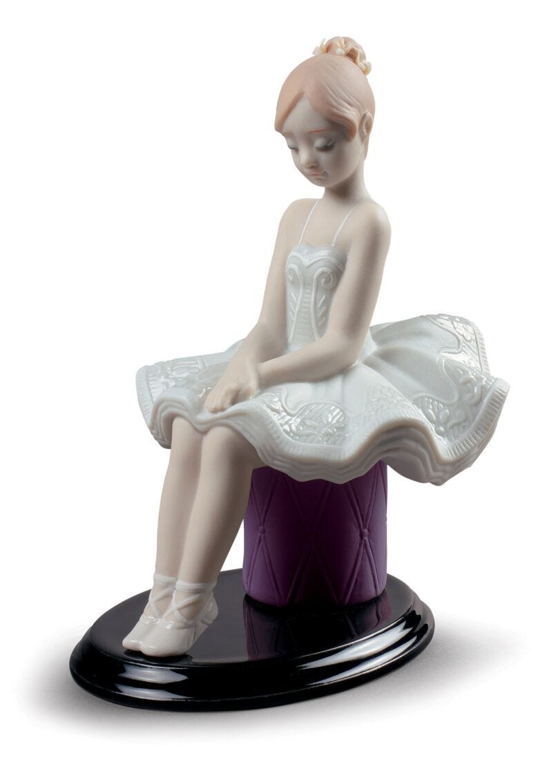 Nao by Lladro Seated Ballerina Girl Porcelain Figurine Sculpture