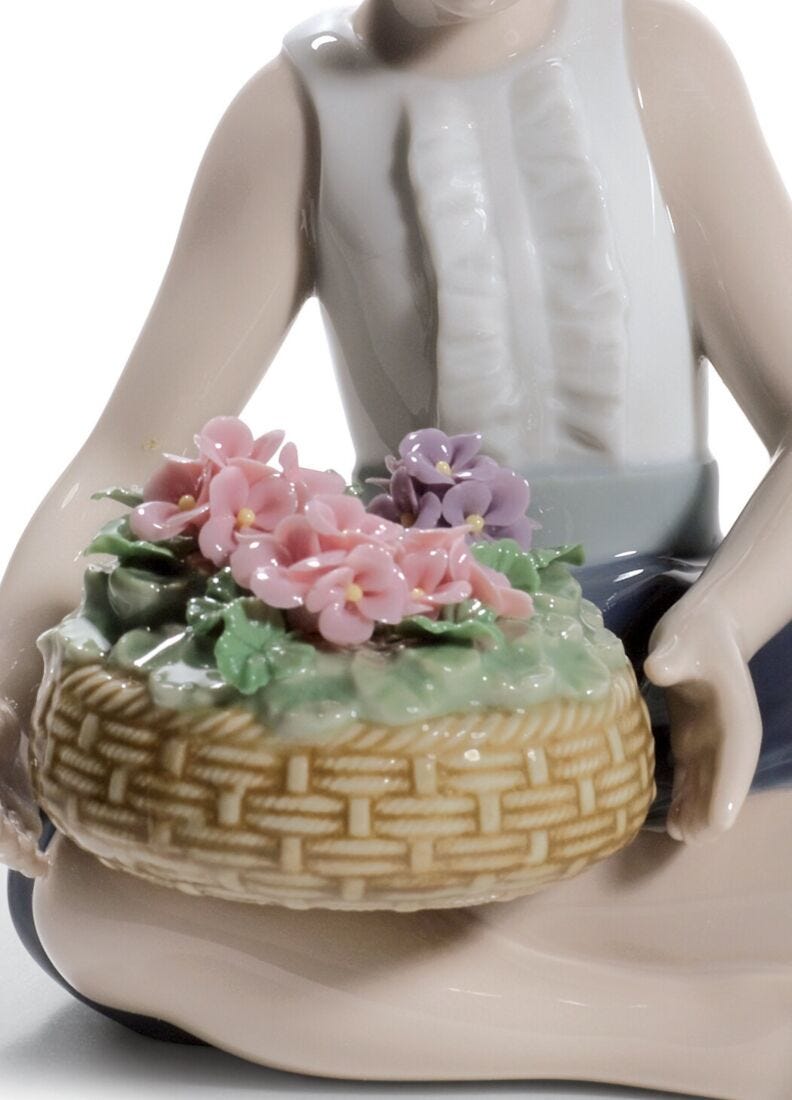 Arranging Flowers Girl Figurine in Lladró