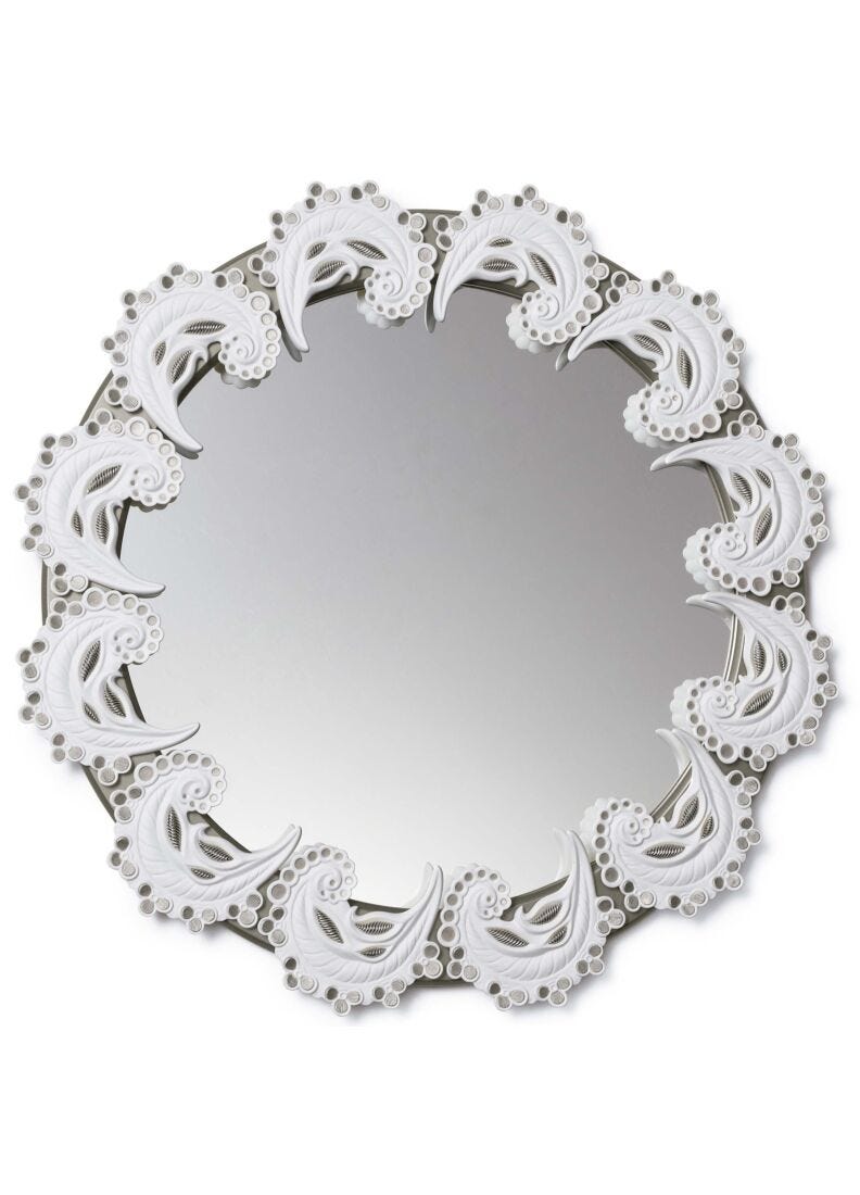 Spiral mirror (white / silver) in Lladró