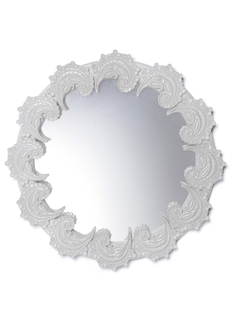 Spiral mirror (white) in Lladró