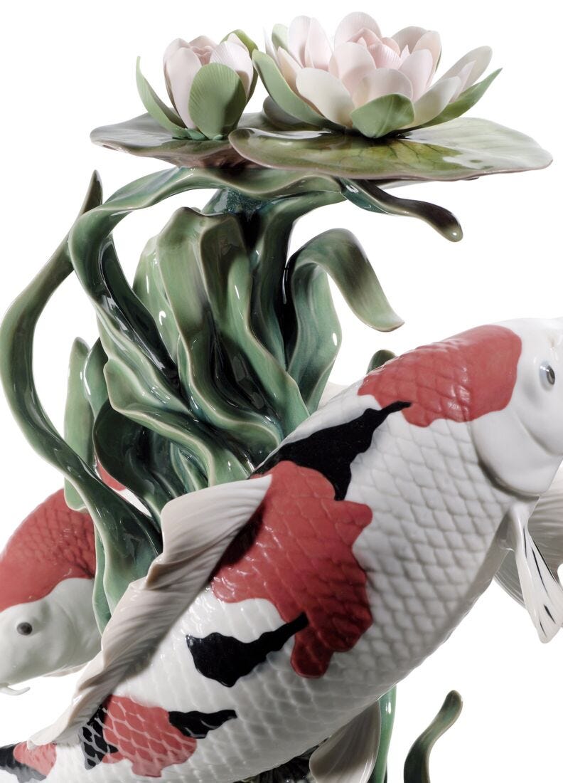 4.5 Long Koi Fish Blown Glass Figurine Miniature Red White Carp Figure  Japanese Animal Craft Lucky Gift Decor