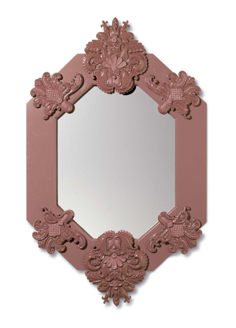 Eight sided mirror (red) in Lladró