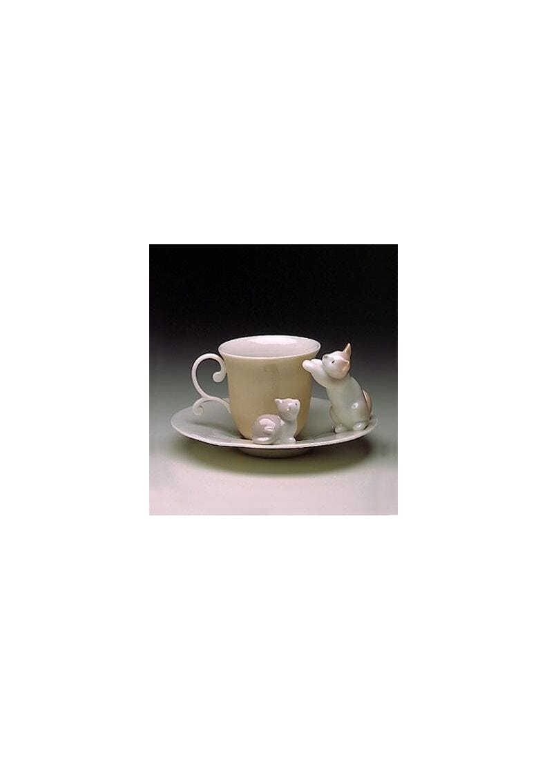 CAT CUP WITH SAUCER in Lladró