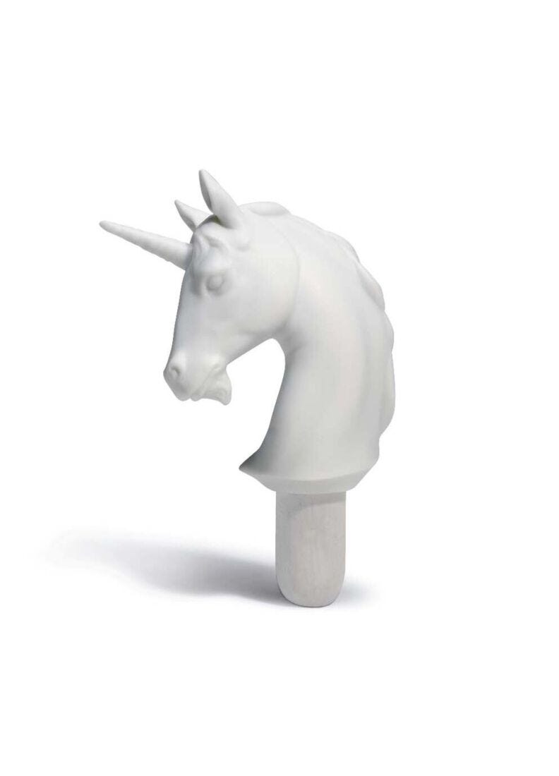 Bacchus bottle stopper unicorn (white) in Lladró