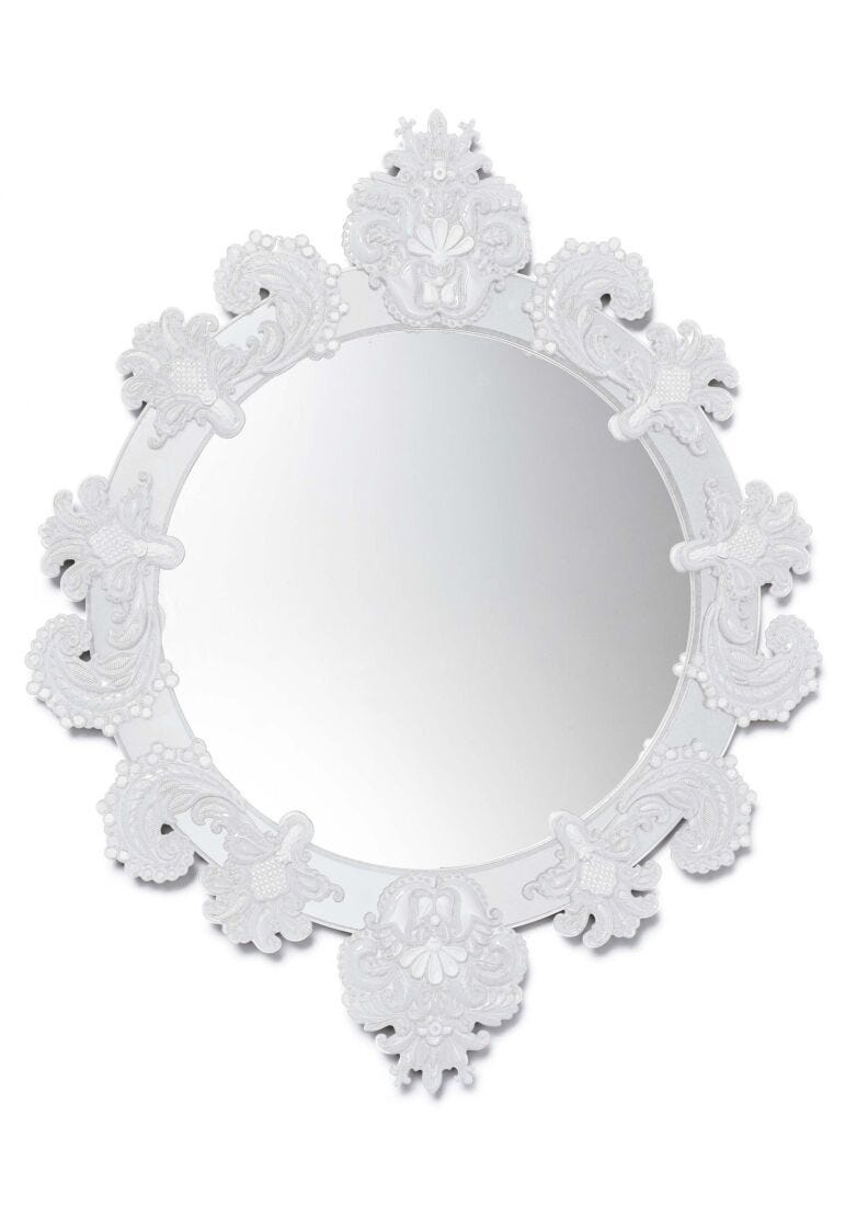 Round mirror small (white) in Lladró