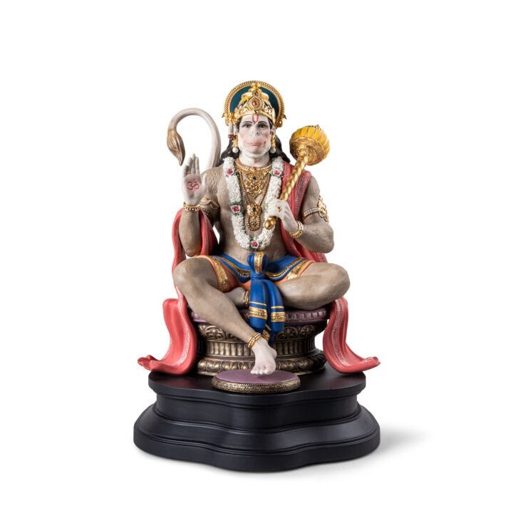 Lord Hanuman Sculpture. Limited Edition in Lladró